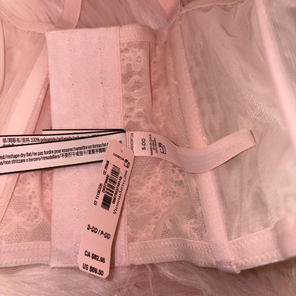 BNWT Victoria's Secret Dream Angel Pink & Black Lace Corset (S-DD) - Picture 7 of 7